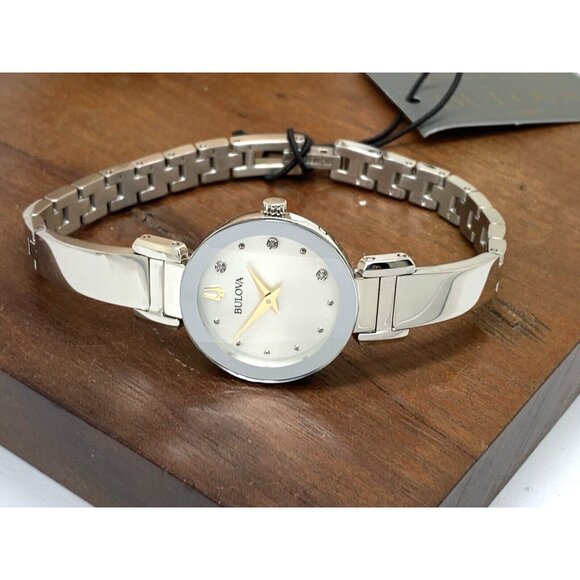 Bulova Women's Watch 96P241 Marc Anthony Quartz Bangle Petite Diamond Silver - Picture 8 of 14